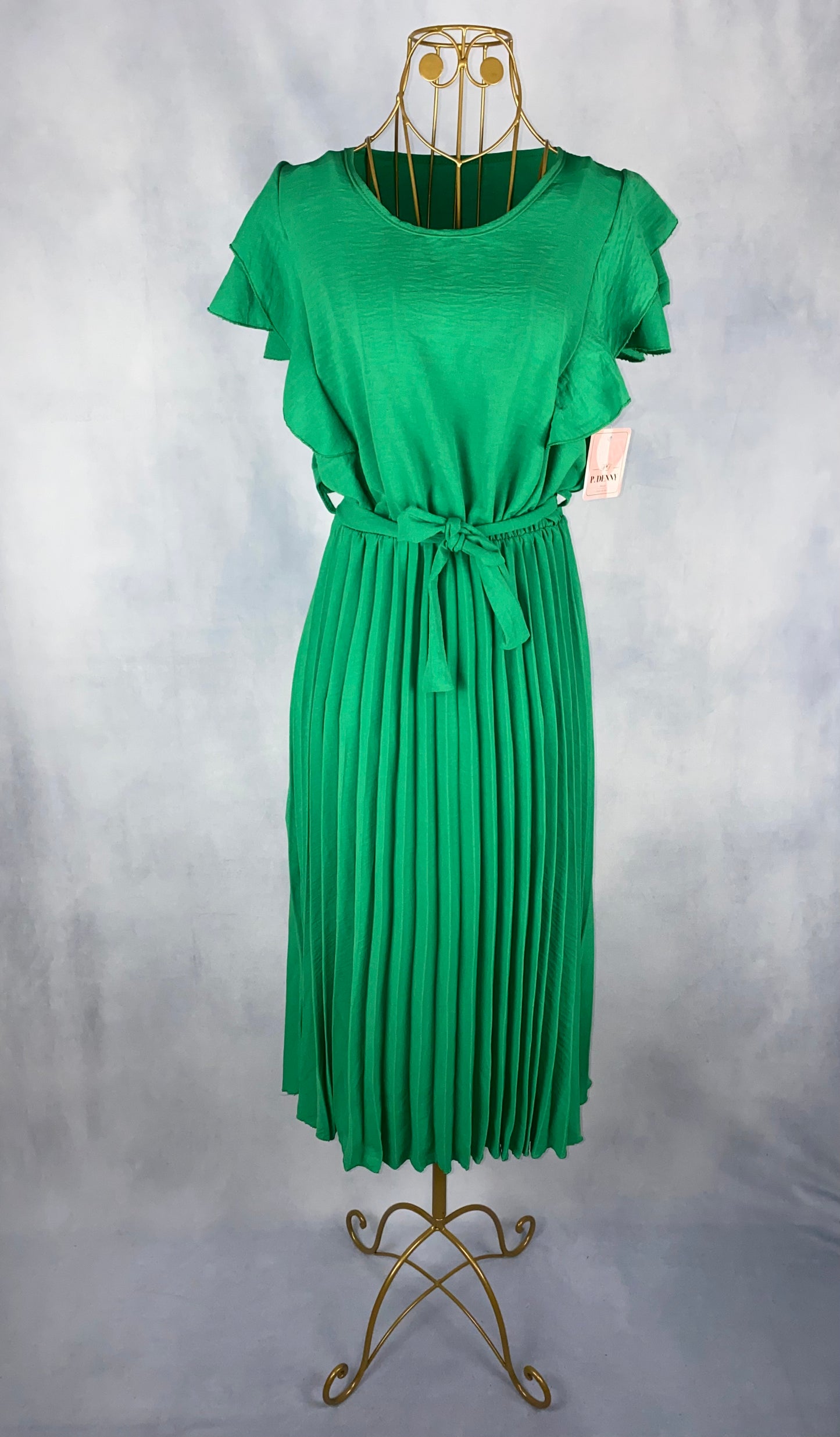 Plisseekleid grün