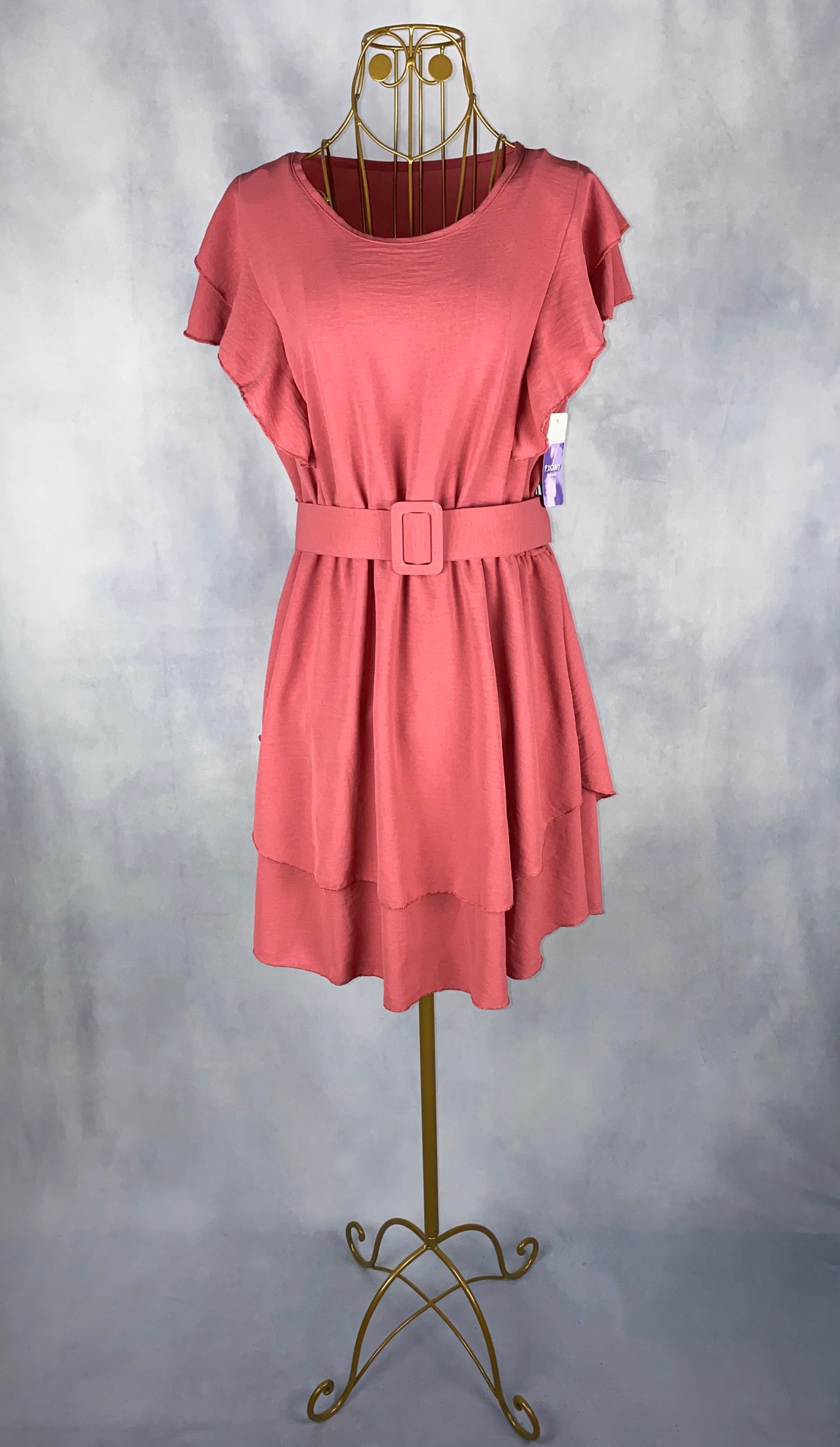 Kleid mit Gürtel rosa