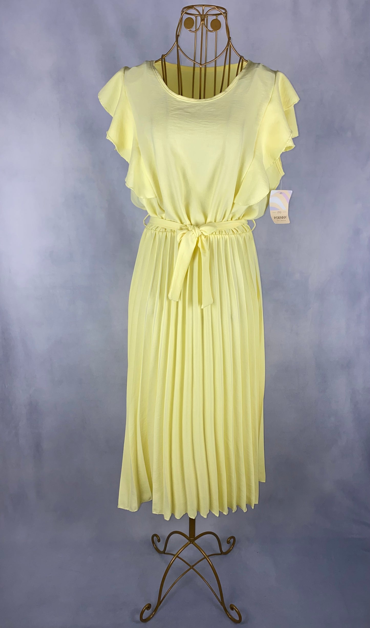 Plisseekleid gelb