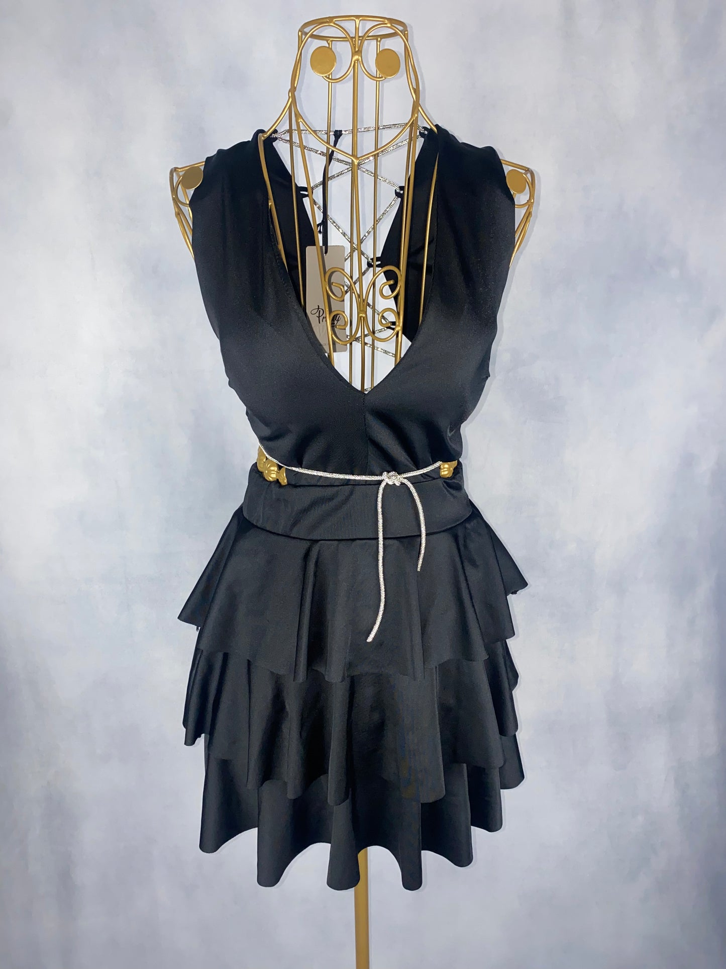 Partykleid mit cut outs schwarz