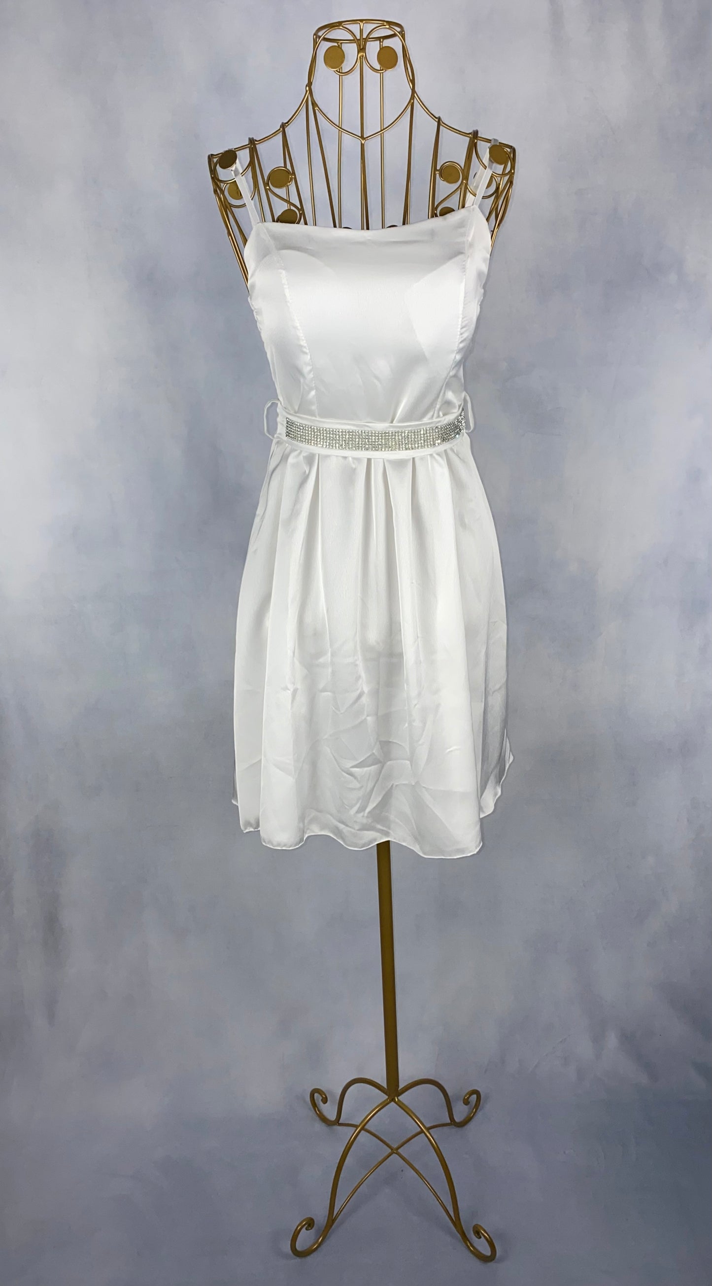 Partykleid mit Gürtel weiß