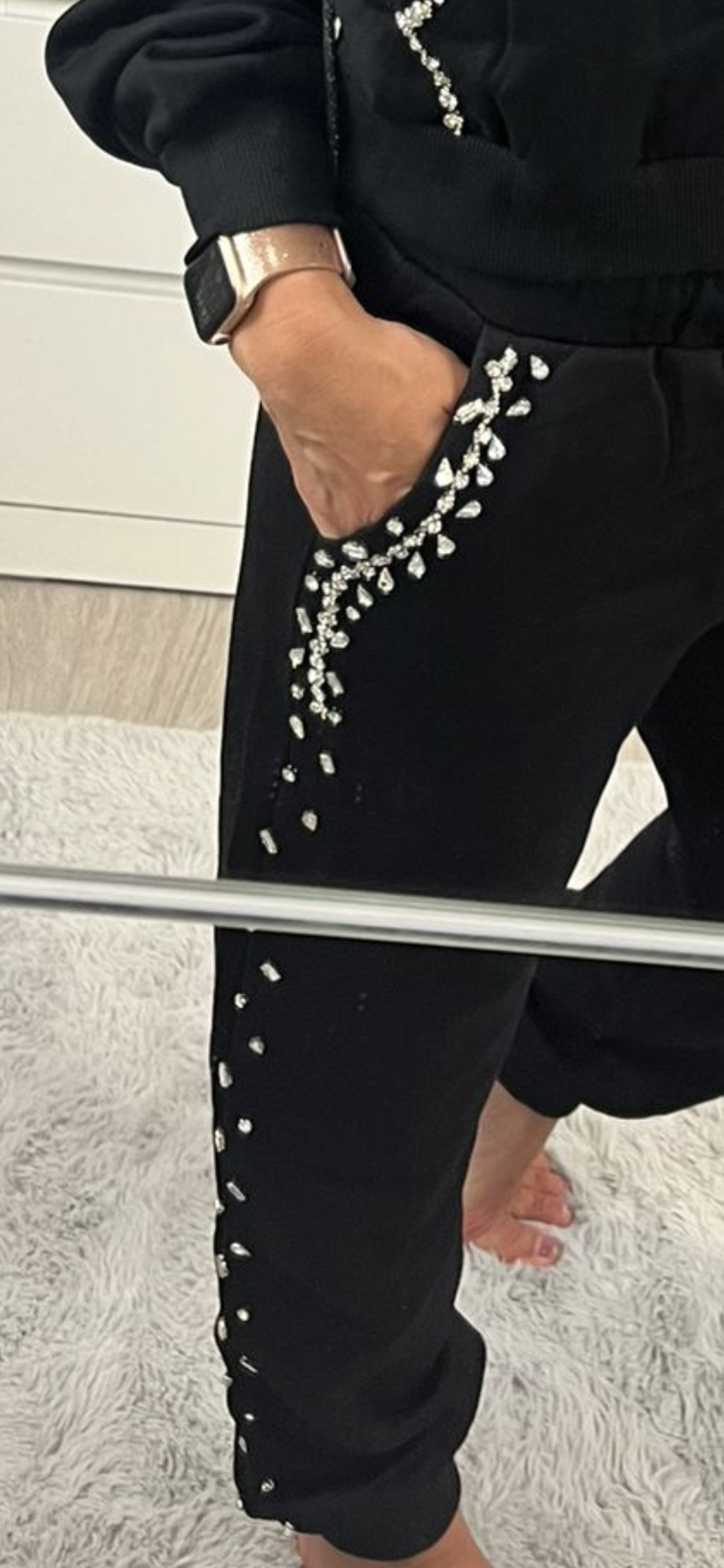 Freizeitanzug strass schwarz