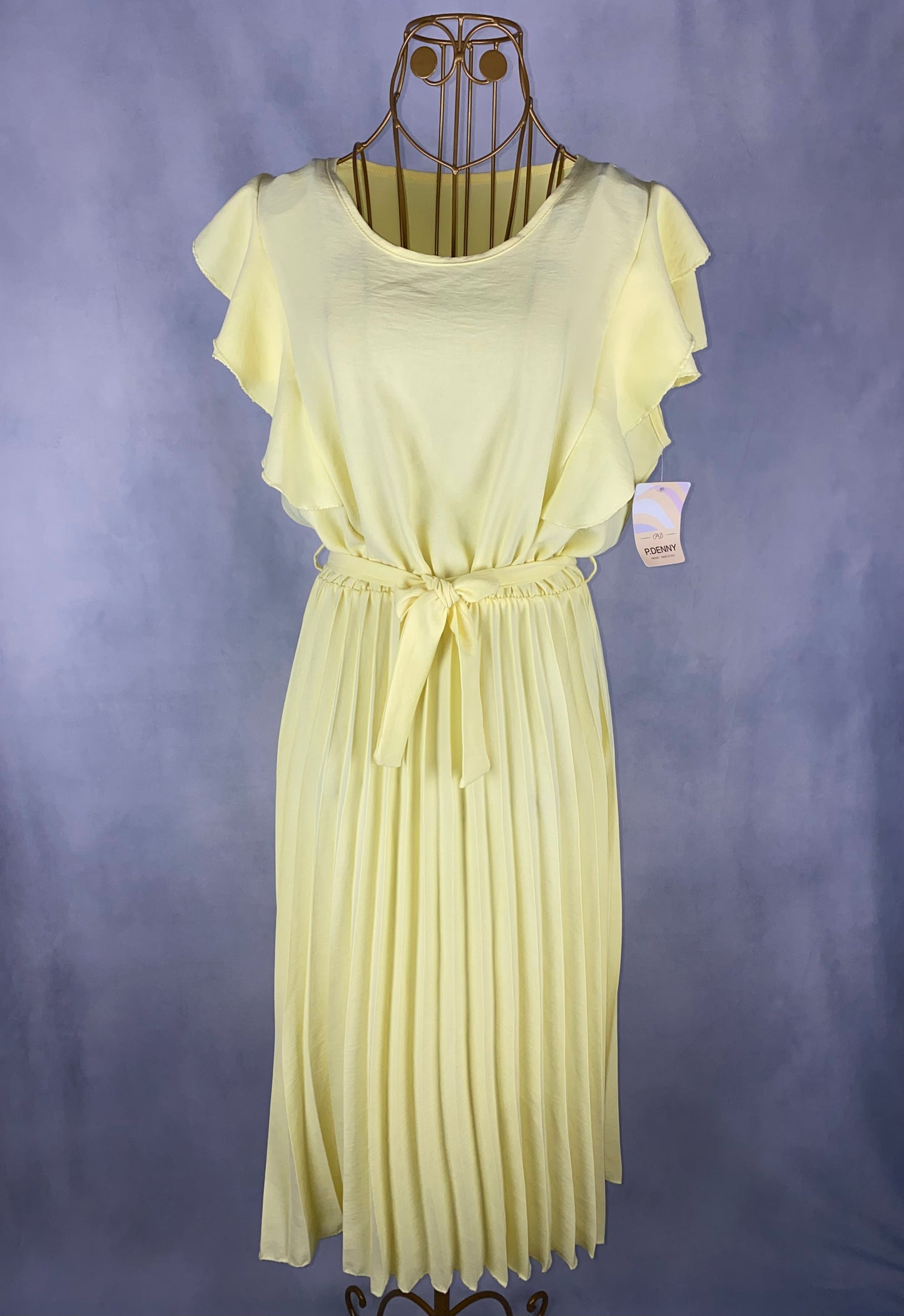 Plisseekleid gelb