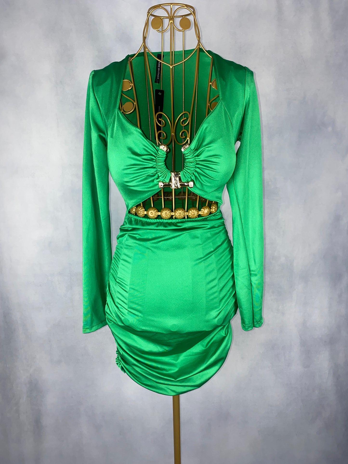 Partykleid cut out grün