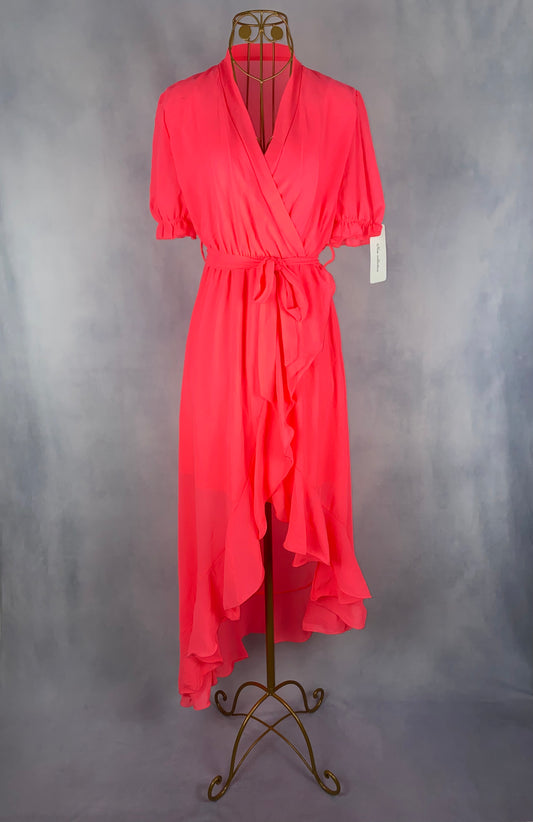 Kleid volant pink