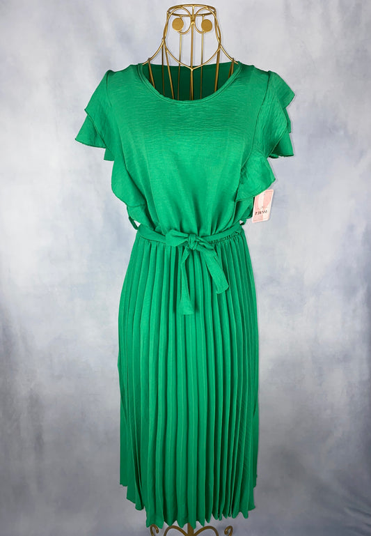 Plisseekleid grün