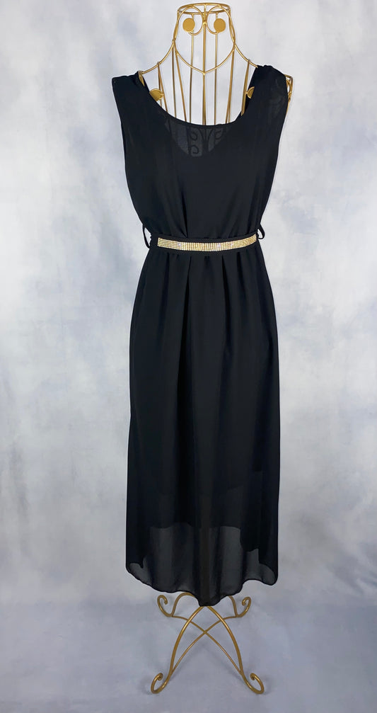 Kleid mit Gürtel schwarz