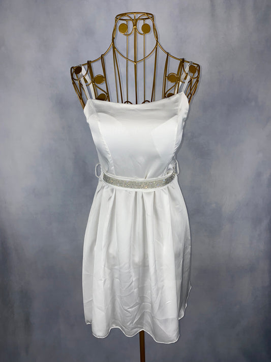 Partykleid mit Gürtel weiß