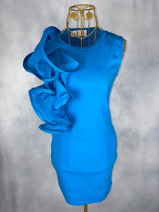 Partykleid volant blau