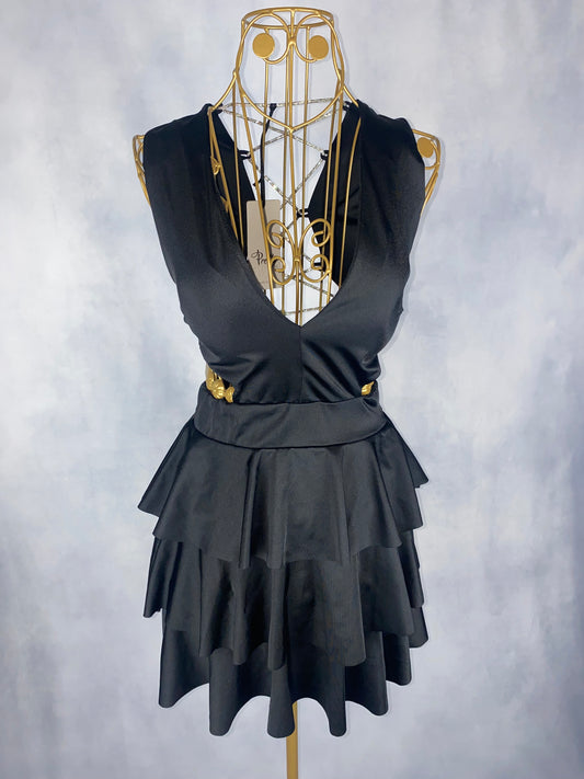Partykleid mit cut outs schwarz