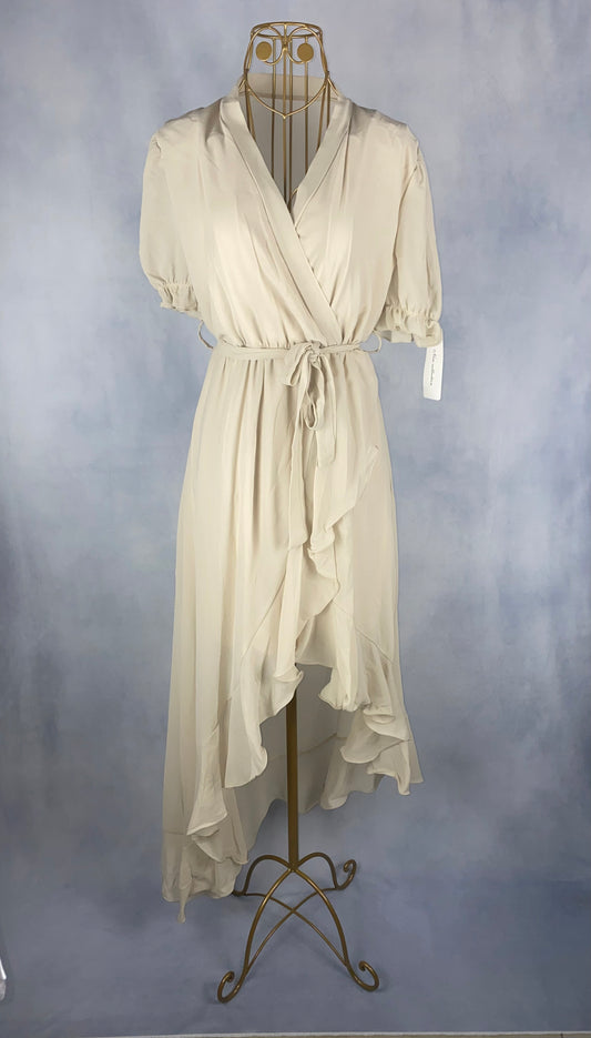 Kleid volant beige