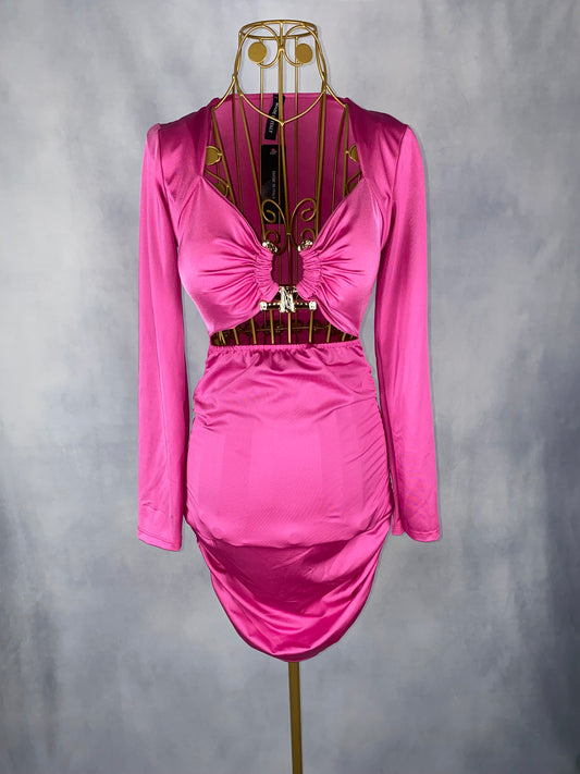 Partykleid cut out pink